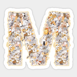 cat letter M (the cat forms the letter M) Sticker